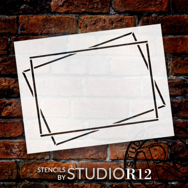 Double Geometric Tall Rectangular Frame Stencil by StudioR12 - Select Size - USA MADE - Craft DIY Home Decor | Reusable Template | Paint Wood Sign | STCL5979