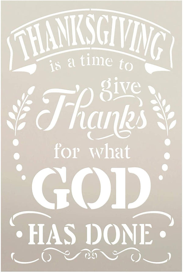Give Thanks for What God Has Done Stencil by StudioR12 | DIY Thanksgiving Home Decor | Craft & Paint Fall Faith Wood Sign | Select Size