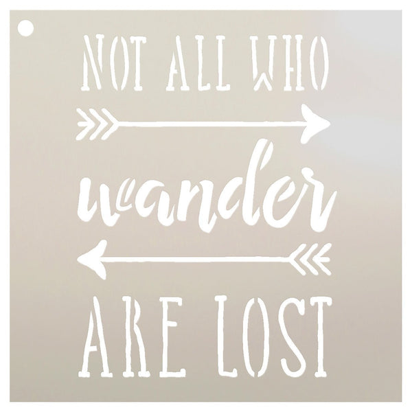 Not All Who Wander Word Stencil by StudioR12 | Rustic Charming - Reusable Mylar Template | Painting, Chalk, Mixed Media | DIY Home Decor | Select Size | STCL1511 |