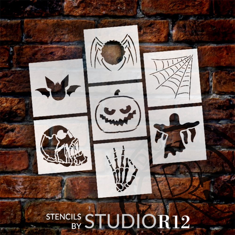 
                  
                Art Stencil,
  			
                Bat,
  			
                Bats,
  			
                Fall,
  			
                ghost,
  			
                Halloween,
  			
                Happy Halloween,
  			
                Home,
  			
                Home Decor,
  			
                jack-o-lantern,
  			
                pumpkin,
  			
                Pumpkin carving,
  			
                Pumpkins,
  			
                Skull,
  			
                Spider,
  			
                spider web,
  			
                spiderweb,
  			
                stencil,
  			
                stencil set,
  			
                Stencils,
  			
                StudioR12,
  			
                StudioR12 Stencil,
  			
                Template,
  			
                  
                  