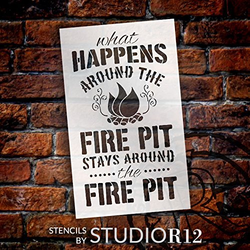 Fire Pit - Word Art Stencil - STCL1891 - by StudioR12 … (10