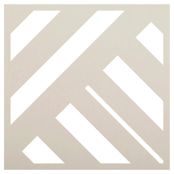 Geometric Stripe Diamond Tile Stencil by StudioR12 | DIY Kitchen Backsplash | Reusable Quarter Pattern for Floor & Wall | Select Size  | STCL5184