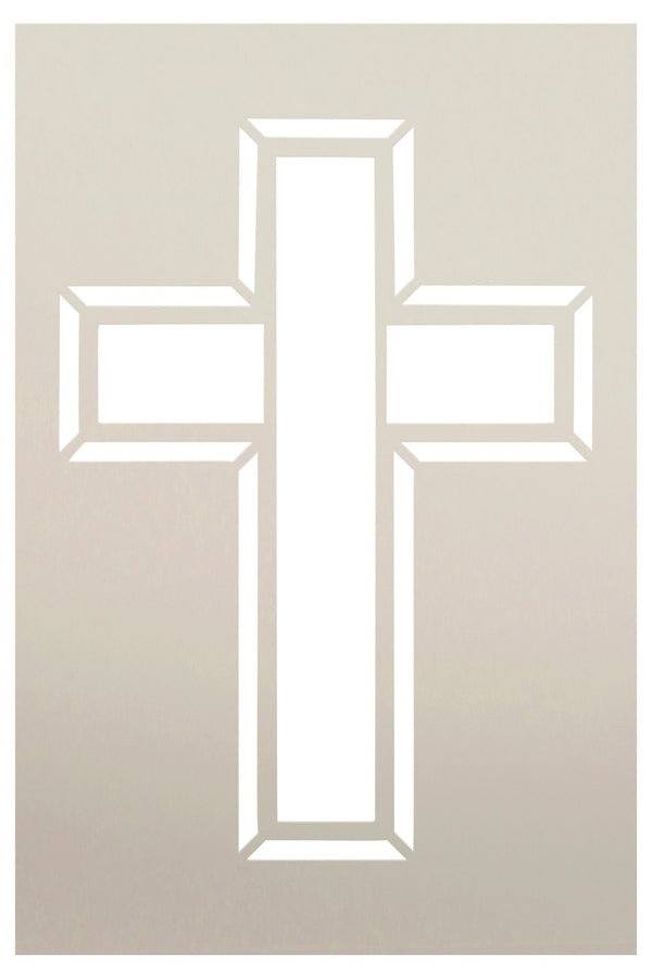 Outlined Cross Stencil by StudioR12 | Christian Faith Art Image | Craft DIY Home Decor | Paint Wood Sign Chalk Fabric Ink Mixed Media | Select Size | STCL6380