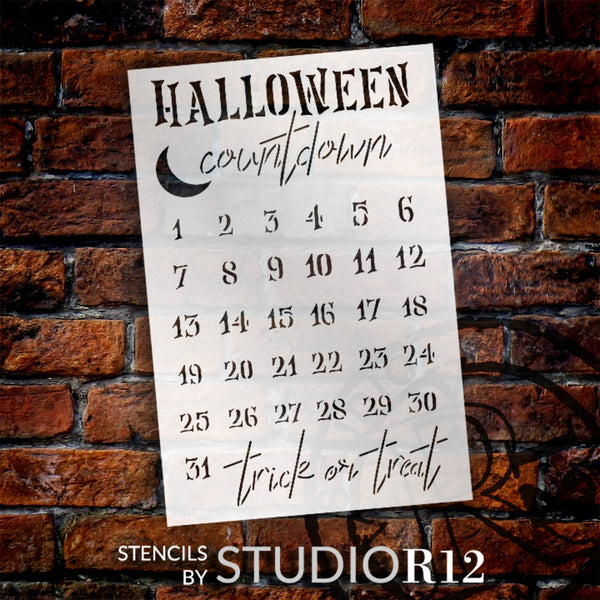 Halloween Countdown Numerals Stencil by StudioR12 - Select Size - USA Made - Craft DIY October Advent Calendar Decor | Paint Seasonal Fall Wood Sign | STCL6450