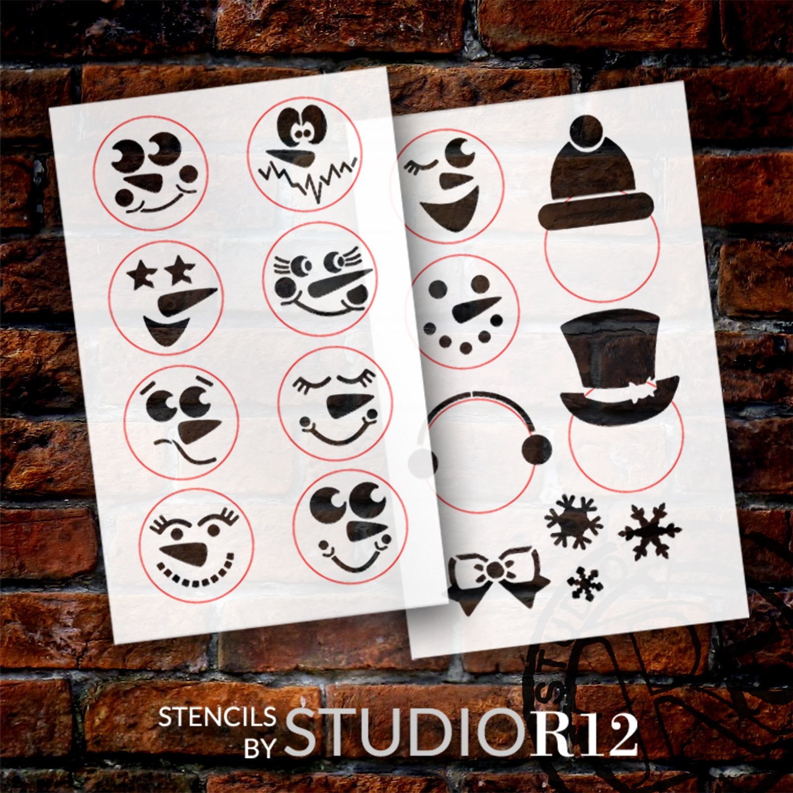 Snowman Face Stencil Set by StudioR12 - Select Size - USA Made - Craft DIY  Winter Holiday Home Decorations - Mini Reusable Templates for Christmas