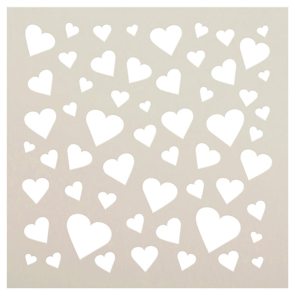Handmade Hearts Stencil Pattern by StudioR12 | Art & Crafts for Kids | Paint Heart Backgrounds Scrapbooking Cards Walls Cakes Cookies | Select Size | STCL6399