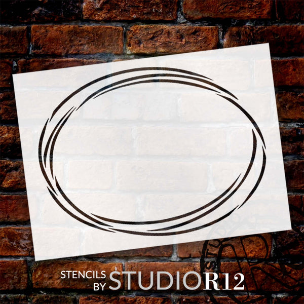 Triple Oval Geometric Picture Frame Stencil by StudioR12 - Select Size - USA MADE - Craft DIY Modern Home Decor | Paint Wood Sign Mixed Media | STCL5993