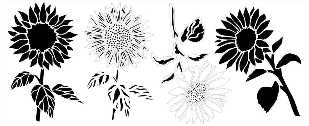24 Pcs Flower Stencil Bird Sunflower Butterflies Spring Summer Stencil  Templates for Flowers Reusable Branches Leaf Painting Drawing Stencil for