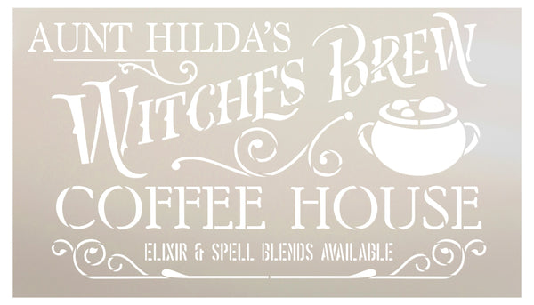 Personalized Witches Brew Stencil with Cauldron by StudioR12 | DIY Halloween Coffeehouse Home Decor | Paint Wood Signs | Select Size | PRST5418