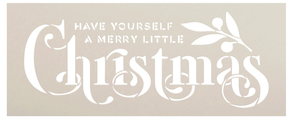 Merry Christmas Stencil by StudioR12  Elegant Christmas Word Art - Me –  StudioR12 Stencils