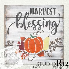 Harvest Blessing Pumpkin Stencil by StudioR12 | Fall Autumn